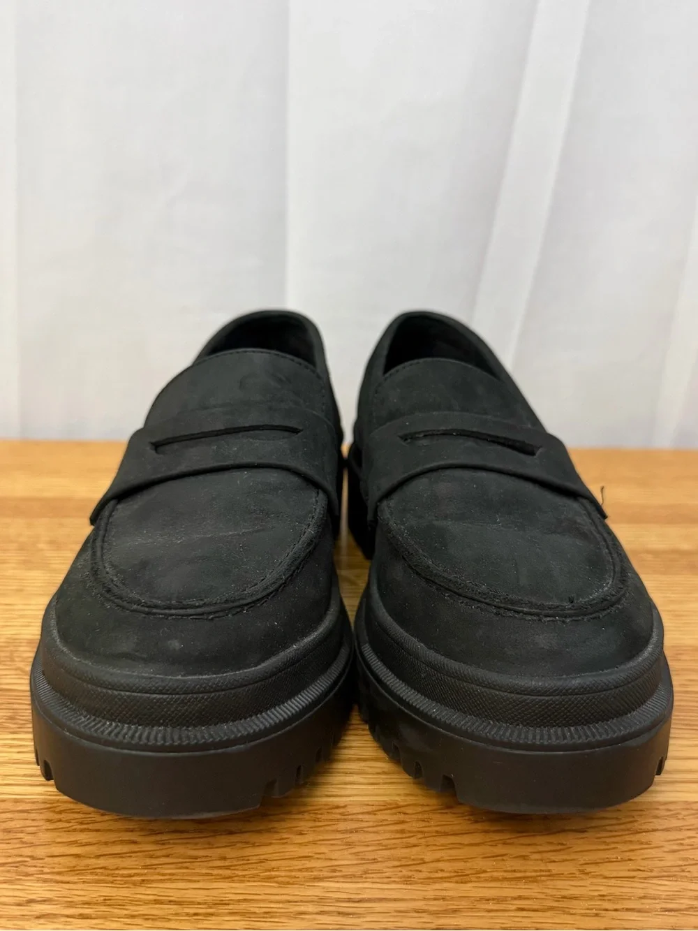 Portland Leather Patina Nubuck Black Zoe Chunky Loafer Womens Size 6